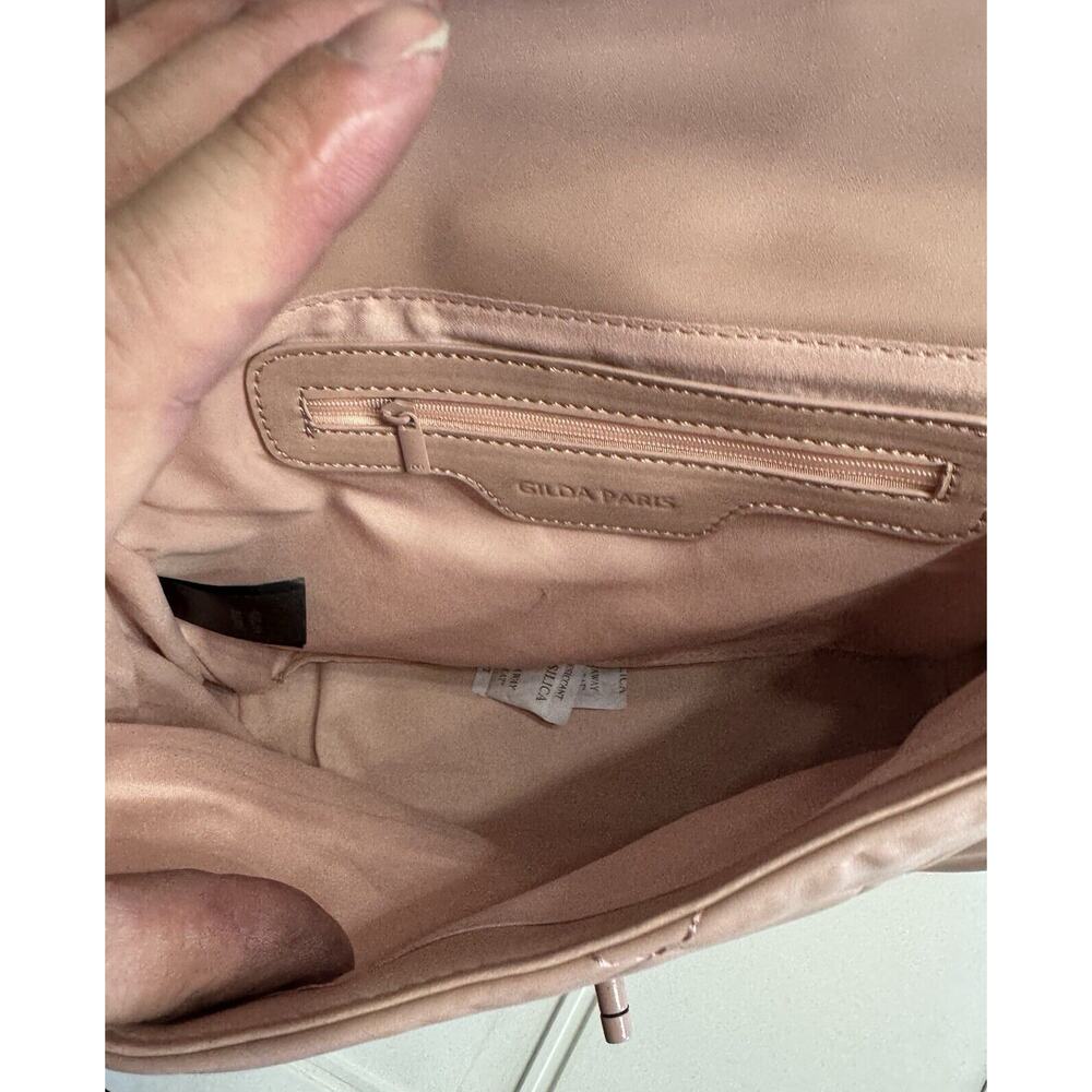 Gilda Paris Quilted Blush Pink Crossbody Purse Chain Strap Medium NWT MSRP $140 - Picture 4 of 6